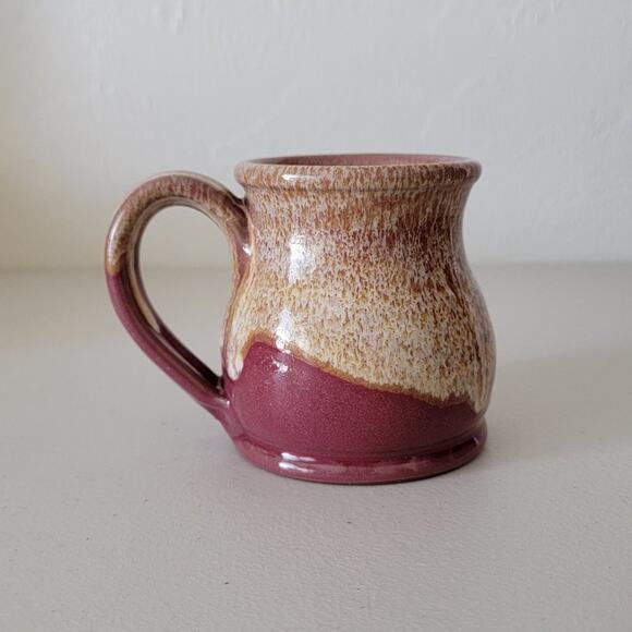 Another Broken Egg Cafe Deneen Pottery Mug Burgundy Handthrown 10oz Coffee Cup - Picture 4 of 9